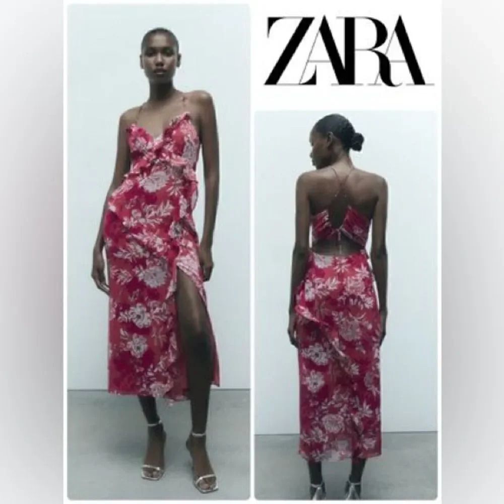 ZARA BOHO RUFFLED PRINT DRESS - Picture 9 of 12